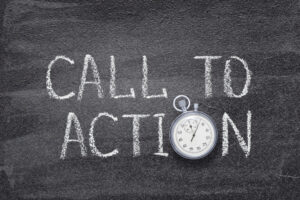 Call to Action written on chalk board