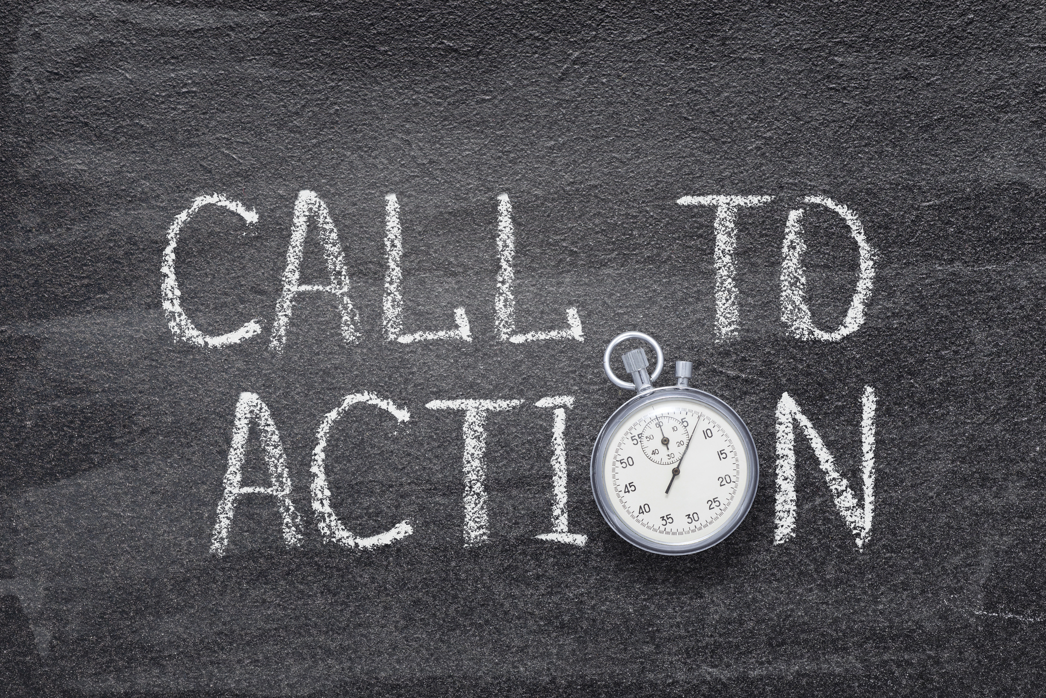 Call to Action written on chalk board