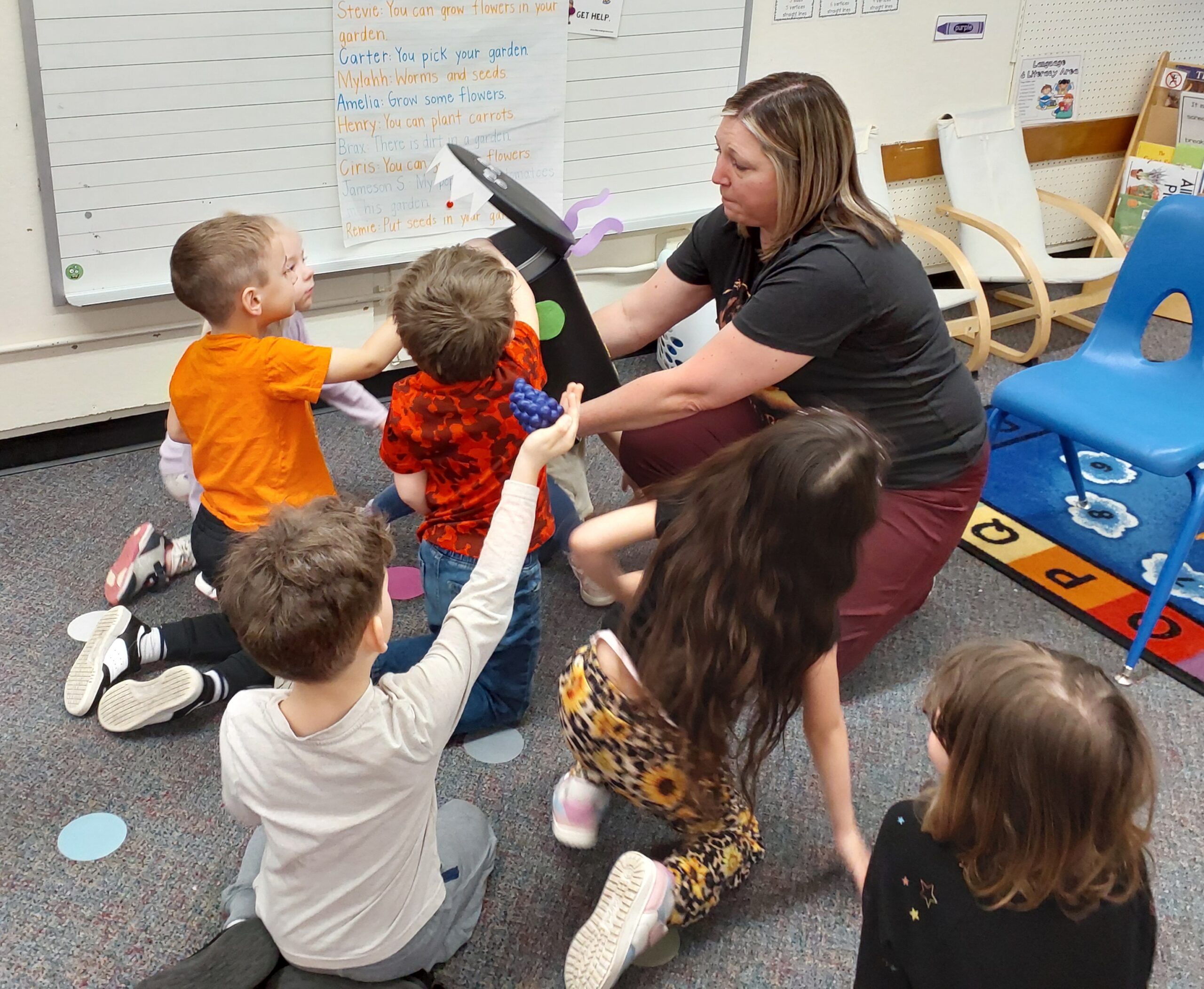 Teacher with Group Sorting food types