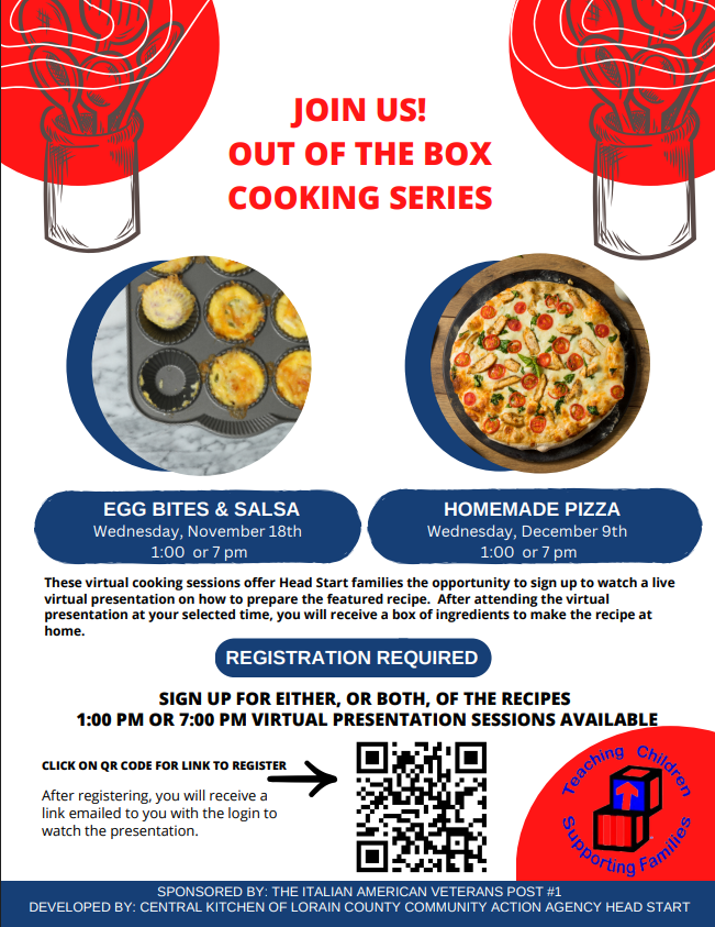 Out of the Box Cooking Series Registration Flyer